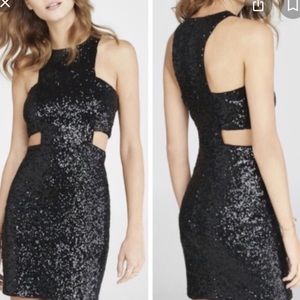 Express Cut out sequin Dress